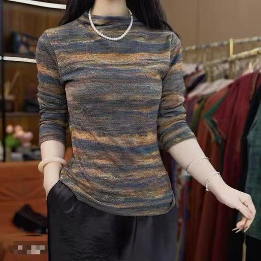 【孤品捡漏】G35彩纱水墨丹青长袖打底衫-喜出 商品图0