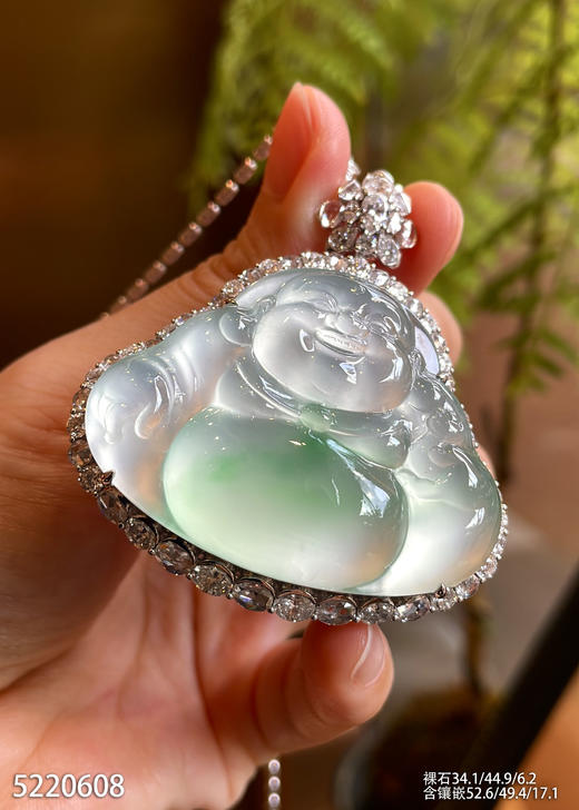 玻璃种木那飘翠佛公吊坠【5220608】具体价格微信咨询 商品图2