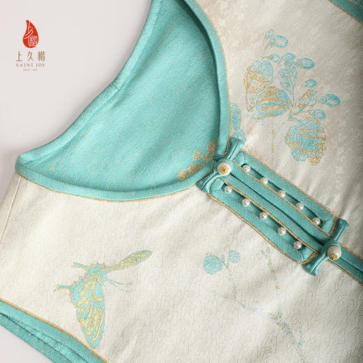 上久楷新中式单面宋锦马甲新款中国风无袖耋算京垓册CY1045203011 商品图3