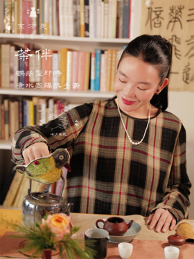 茶伴 鹦鹉型印绣 煮水壶隔热手套 山林曦照