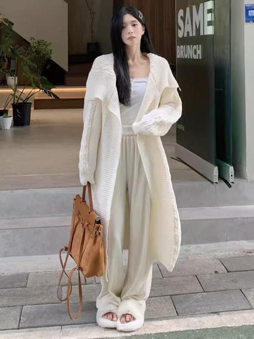 【孤品捡漏】微脏等 G10白色中长针织开衫-喜出 商品图1