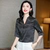 丁摩 真丝中袖衬衫女夏季新款优雅上衣休闲风桑蚕丝衬衫5ZF-3598 商品缩略图3