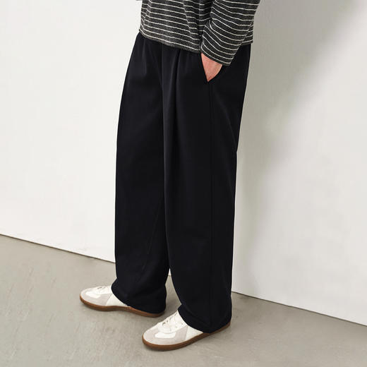 714street潮流百搭男士裤子2025秋季新款直筒裤宽松打褶毛圈卫裤 商品图0