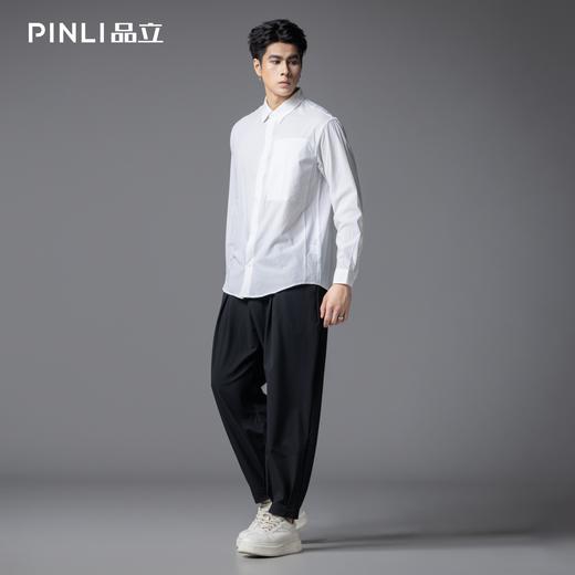 PINLI品立2025秋季新款男士宽松尖领纯色百搭打底长袖衬衫衬衣潮GD253113063 商品图3
