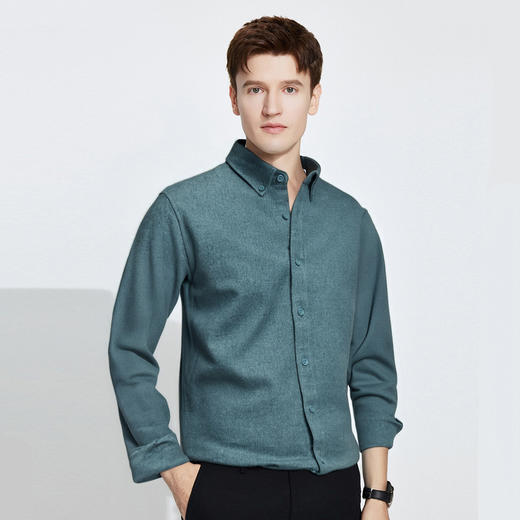 罗蒙秋冬长袖衬衫男士莫代尔棉吸湿透气柔软舒适日常百搭长袖衬衣 商品图4