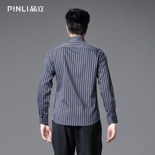 PINLI品立2025秋季新款男士尖领条纹长袖衬衫商务休闲打底衬衣潮GD253113049 商品图4