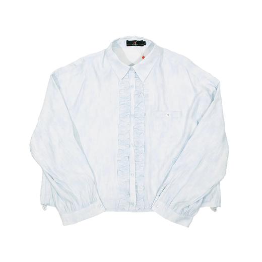 半身缘女装 秋季翻领门襟褶皱下摆抽绳衬衫253113U01040031 商品图0