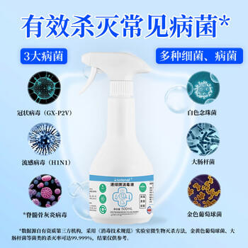 Solenal消毒喷雾500ml次氯酸消毒液杀菌除臭家用儿童办公含氯杀菌消毒水 /家庭清洁/纸品 /家庭环境清洁 /消毒液 商品图2