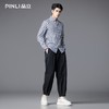 PINLI品立2025秋季新款修身尖领条纹长袖衬衫男商务休闲打底衬衣GD253113059 商品缩略图3