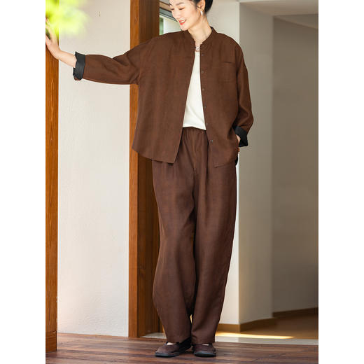 牧衣游原创 重磅18姆米莨染香云纱裤子新款宽松百搭真丝长裤 诩语 商品图2