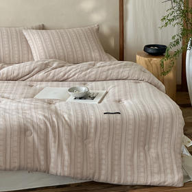 自然醒色织提花棉柔被TD