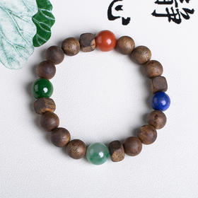 xy0570沉香+南红碧玉青金石非洲翠多宝手串