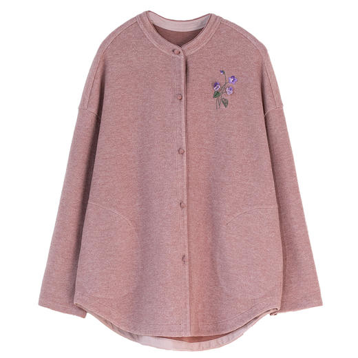 牧衣游原创 手工刺绣绒面棉外套女秋季柔软亲肤宽松百搭开衫 梦丘 商品图4