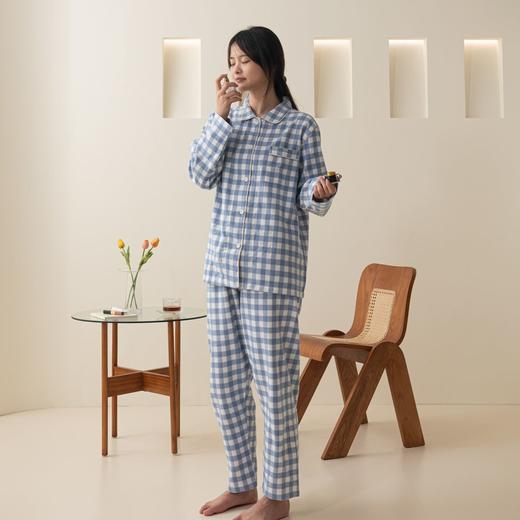 【便宜一半还多！无印良品同款纯棉家居服！】男女款法兰绒睡衣 家居服纯棉25年秋季套装 无侧缝法兰绒毛 舒适透气 高级质感 商品图7