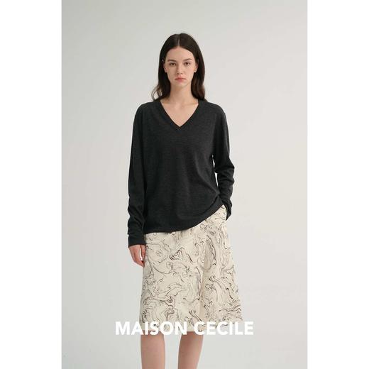 MAISON CECILE 设计师印花优雅通勤一片式围裹A字半身裙 商品图2