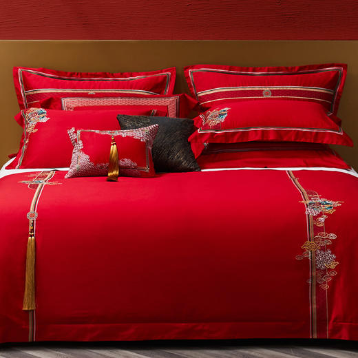 恐龙XS 【锦绣龙腾】60S长绒棉婚庆四件套/六件套 商品图1