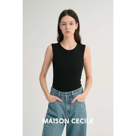 MAISON CECILE 四色/基础款百搭简约修身圆领针织无袖背心 商品图4