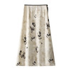 丁摩 国风水墨画醋酸半身裙女春夏季新款垂坠感气质长裙高腰A字型裙5ZF-32593 商品缩略图1