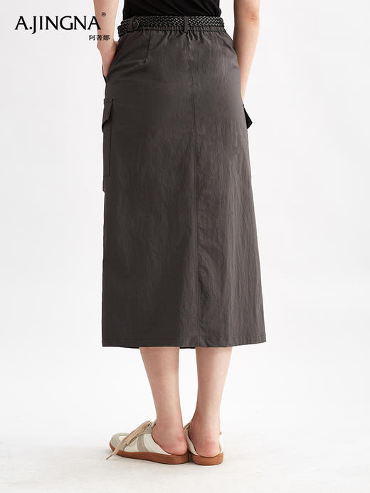 【运动新搭档】阿菁娜美式复古工装风直筒半身裙F30Q213016 商品图2