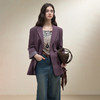 西遇气质高级感紫色正肩通勤西装外套女秋季廓形百搭休闲西服V2951190 商品缩略图0