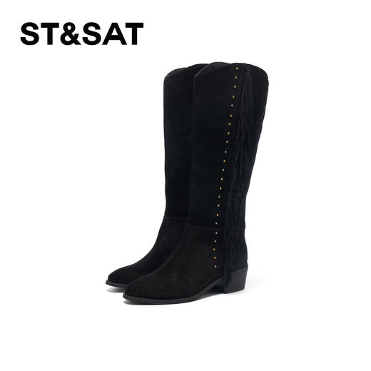 【筒高可选】星期六西部游牧风流苏牛仔靴SSD4117079/SSD4116074 商品图12