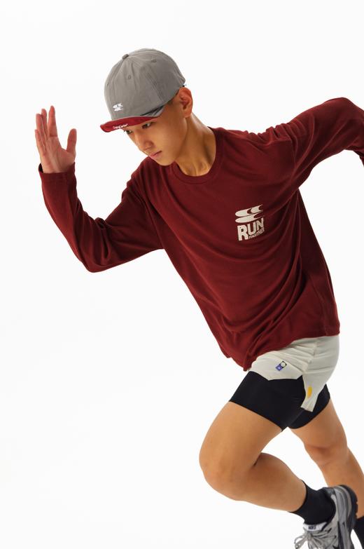 CryingCenter速干透气轻盈手感华夫格马拉松跑步运动训练宽松长袖 商品图6