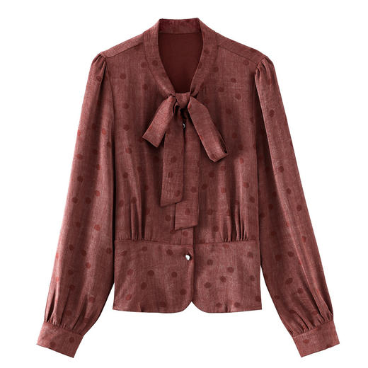 KQL 369H9989收腰蝴蝶结设计感衬衫 商品图4