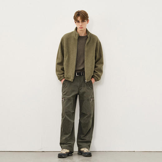 714street肌理感羊毛混纺毛呢夹克2025秋冬老钱风cleanfit外套男 商品图2