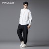 PINLI品立2025秋季新款男士宽松尖领纯色打底长袖衬衫休闲衬衣潮GD253113066 商品缩略图1
