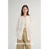 MAISON CECILE 两色/亚麻色织休闲慵懒感松弛落肩长袖衬衫 商品缩略图2