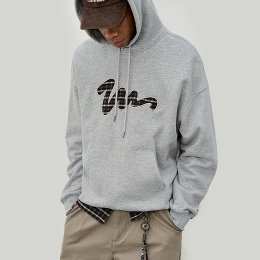 714street美式复古贴布刺绣加绒连帽卫衣男2025秋冬潮牌情侣帽衫 商品图0