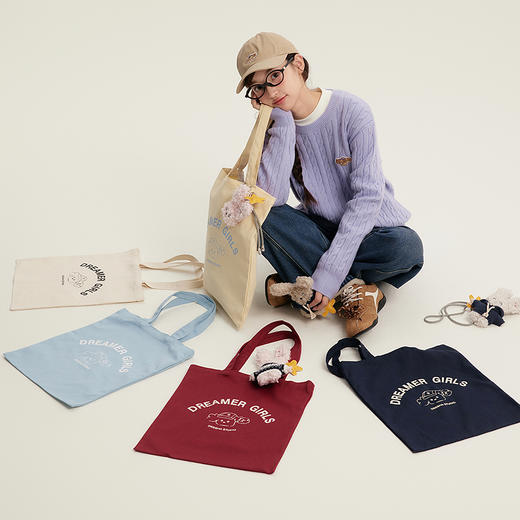 笛莎Deesha青少年小狗系列多色帆布包 商品图0