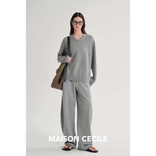 MAISON CECILE 四色/春秋亚麻宽松连帽卫衣外套/松紧腰抽绳长裤 商品图4