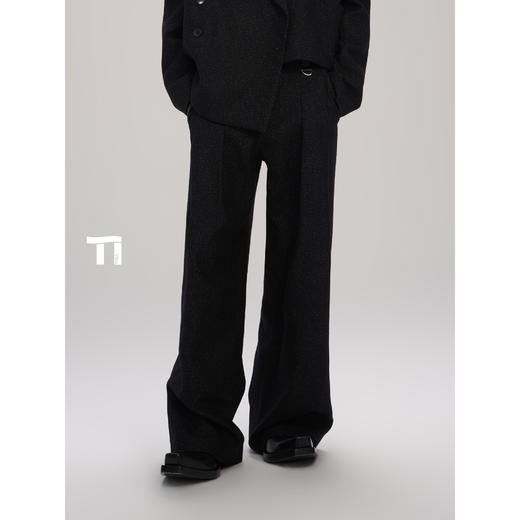 启世录TIWILLTANG“褶域桓季”奢感立体双褶雅绅垂感意式松弛西裤 商品图2