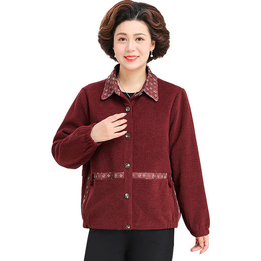 B-25C1609妈妈2025新款秋装外套中老年女装翻领上衣200斤时尚气质春秋 商品图4