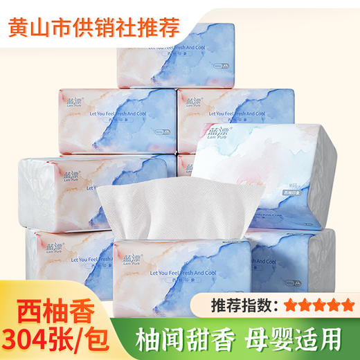 【蓝漂】304张*4层 抽纸家用实惠装纸 婴儿面巾纸卫生纸厕纸 商品图0