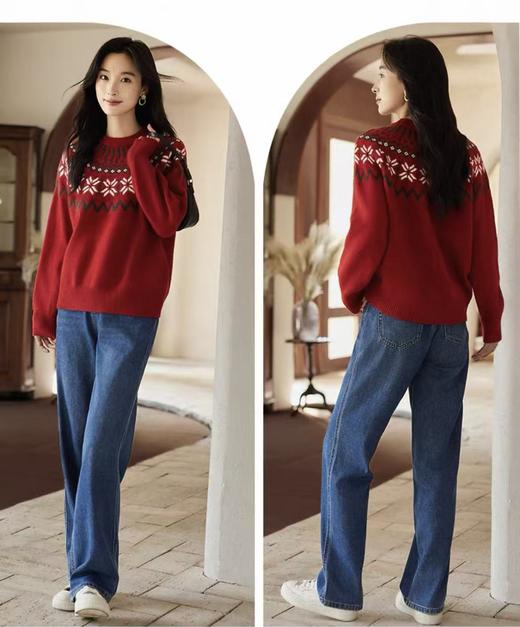 【孤品捡漏】G47红色圣诞氛围感针织毛衣-喜出 商品图1