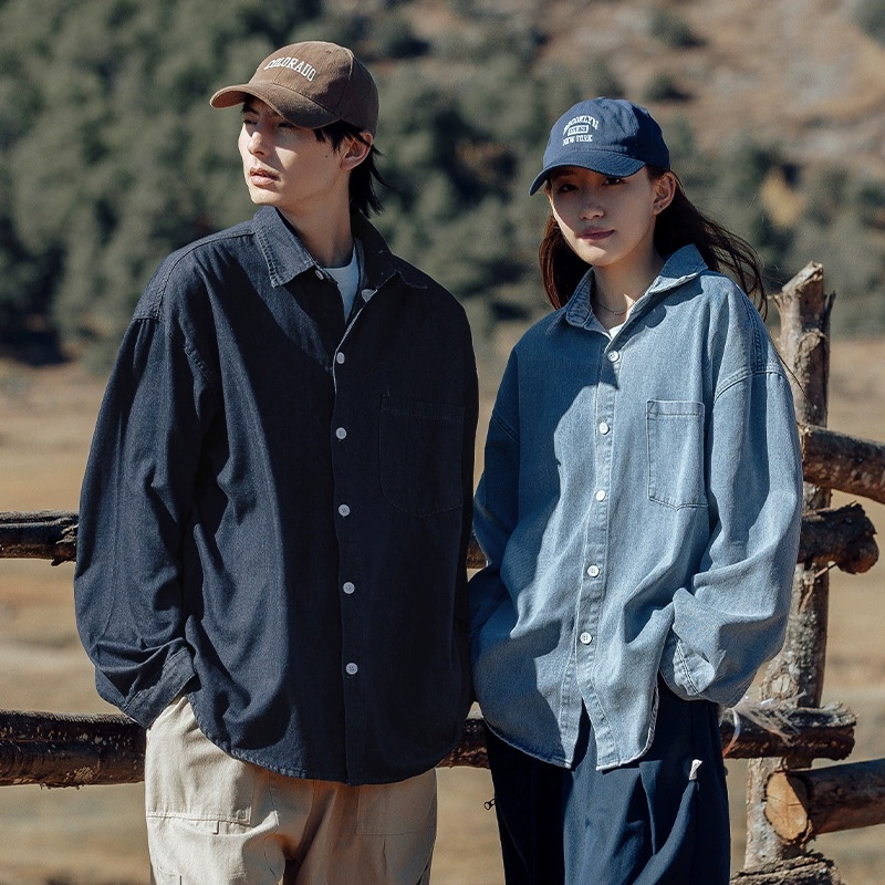 新热卖！【百搭牛仔衬衫】春秋款 男女同款 休闲时尚 舒适百搭