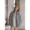 MAISON CECILE   复古色织格纹休闲翻领廓形短宽松夹克外套 商品缩略图0