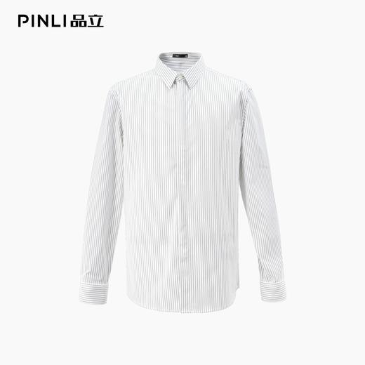 PINLI品立2025秋季新款条纹修身商务衬衫潮牌男内搭休闲长袖衬衣GD253113031 商品图10