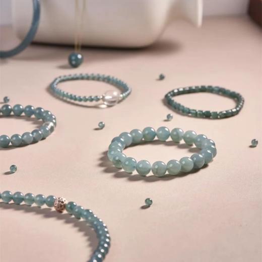 【任2个减20元】碧辉堂翡翠危料蓝水冰透手串吊坠项链耳钉【一物一证 礼盒包装】 商品图1