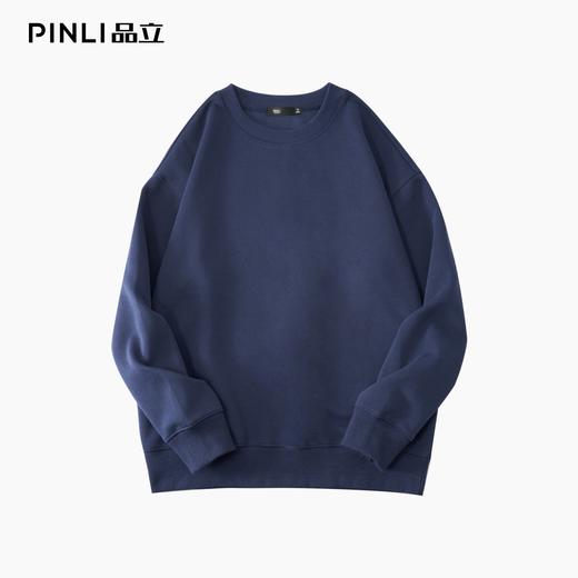 PINLI品立2025秋季新品纯色百搭圆领卫衣潮牌宽松休闲套头男上衣GV253109030 商品图11
