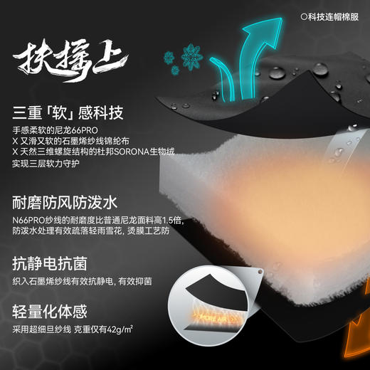 【扶摇上连帽科技棉服】森林棠25新款轻盈透气石墨烯科技舒适保暖亲子款连帽棉服外套 商品图3