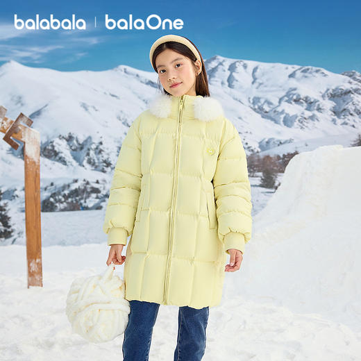 巴拉巴拉balaOne儿童羽绒服女童户外加厚保暖冬中长款上衣2025新 商品图2