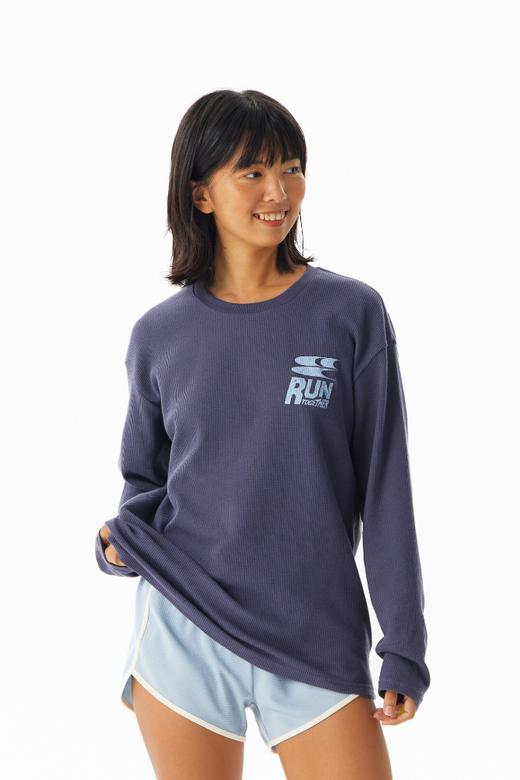 CryingCenter速干透气轻盈手感华夫格马拉松跑步运动训练宽松长袖 商品图4