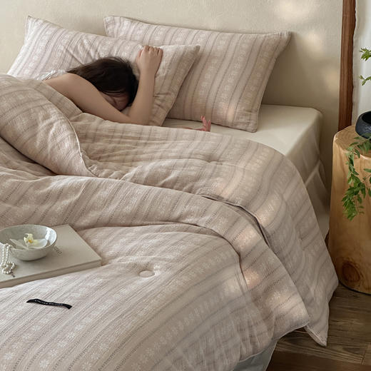 自然醒色织提花棉柔被TD 商品图4