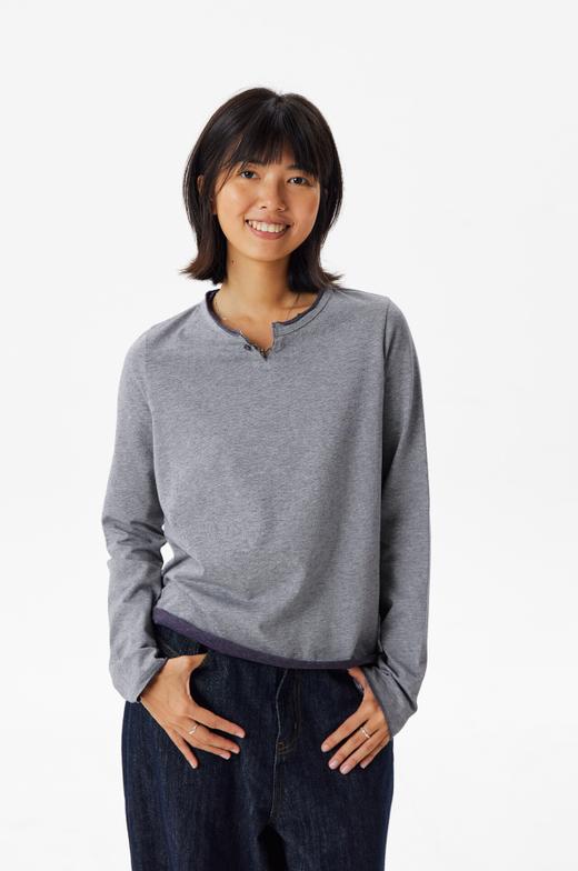 CryingCenter 小v领正肩双色卷边长袖tee 哭喊中心 商品图5