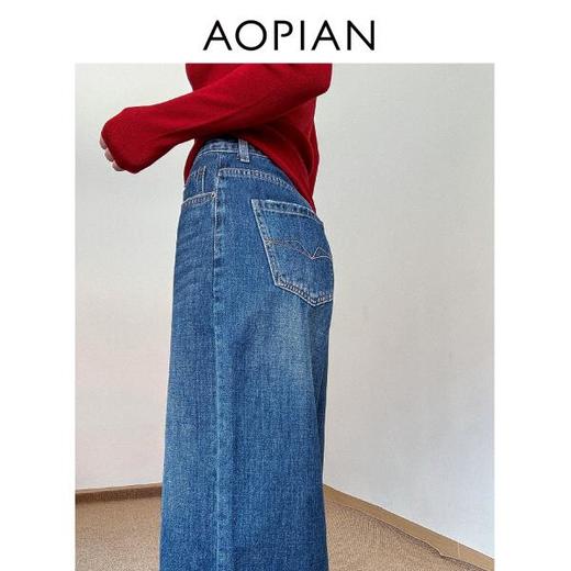 奥篇【七分】痞帅甜酷 95棉复古七分牛仔裤 商品图2