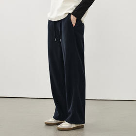 714street老钱风加厚毛巾料加绒卫裤2025秋冬高级垂坠感男士裤子