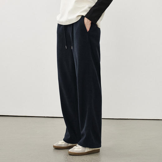 714street老钱风加厚毛巾料加绒卫裤2025秋冬高级垂坠感男士裤子 商品图0